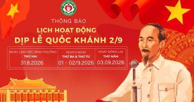 Thông Báo : Lịch Hoạt động dịp Lễ Quốc Khánh 02/9/2026